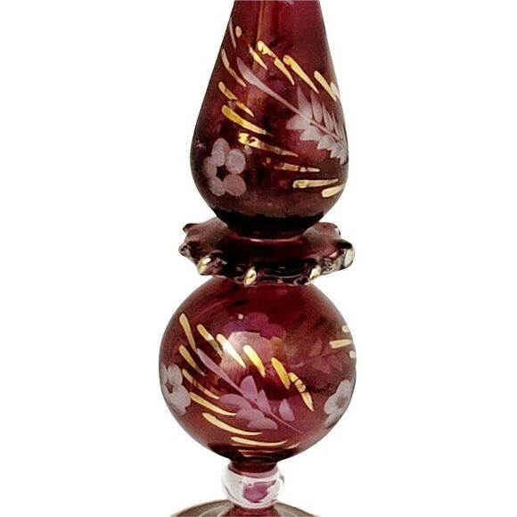 Vtg Hand Blown Glass Egyptian Empty Perfume Bottle Without Stopper or Bud Vase - Picture 3 of 6